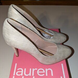 Lauren Blakwell Women's Size 8.5 Cecily Champagne Gold Metallic Stiletto Heels